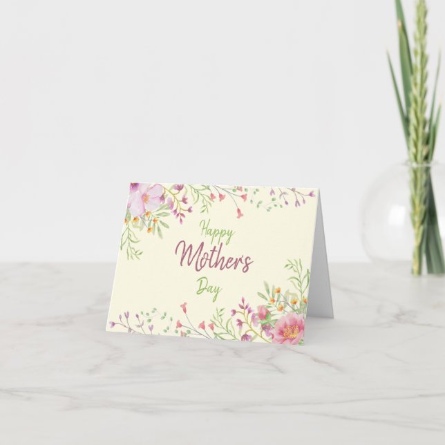 Sweet spring floral Mother's Day Card (Front)