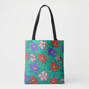 Sweet Spring Greenery Floral Tote Bag