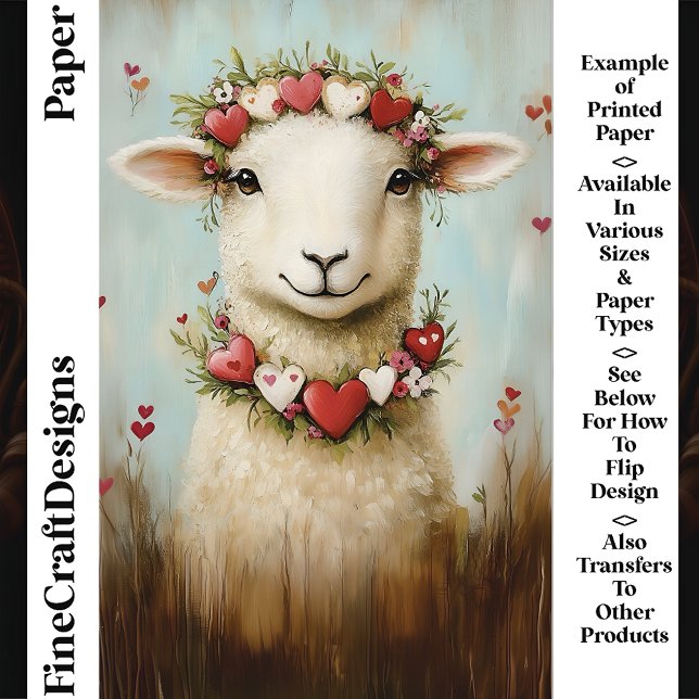 Sweet Spring Lamb Floral Heart CH6 Scrapbook Paper (Creator Uploaded)