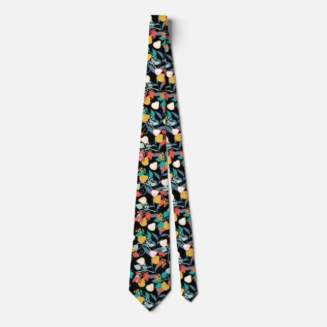 Sweet Spring Pear Fruit Pattern Neck Tie (Front)