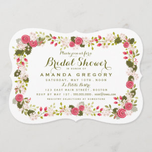 Sweet Spring Pink Floral Bridal Shower Invitation