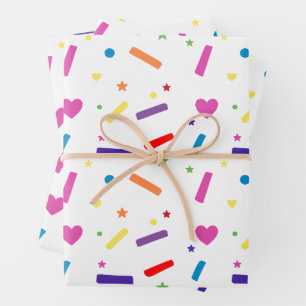 Sweet Sprinkle Birthday Party Theme Wrapping Paper Sheet
