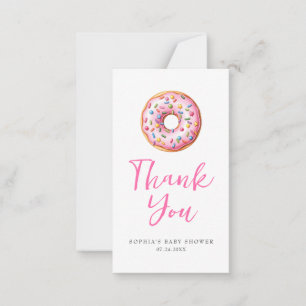 Sweet Sprinkle Pink Doughnuts Modern Girl Baby Sho Card
