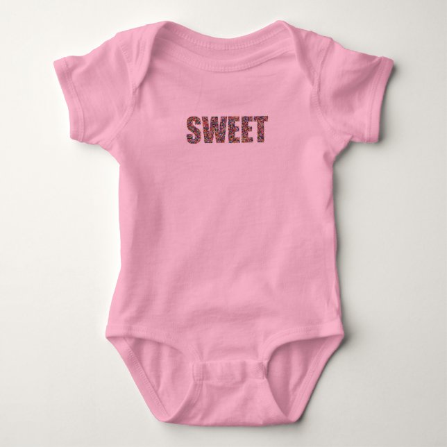Sweet Sprinkle Print Pink Baby Bodysuit (Front)