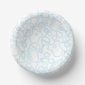 Sweet Sprinkles White Blue Paper Plate
