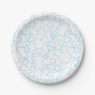 Sweet Sprinkles White Blue Paper Plate