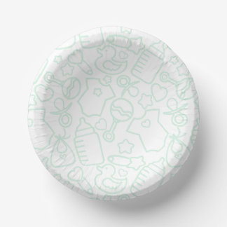 Sweet Sprinkles White Green Paper Plate