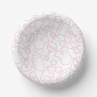 Sweet Sprinkles White Pink Paper Plate