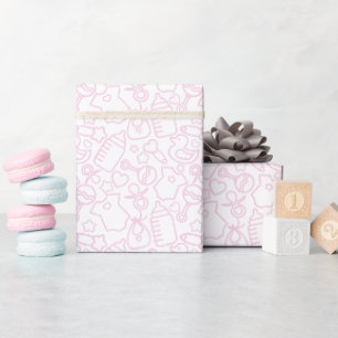 Sweet Sprinkles White Pink Wrapping Paper
