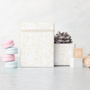 Sweet Sprinkles White Yellow Wrapping Paper