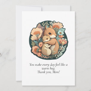 Sweet Squirrel Mom and Baby Thank You Cards
