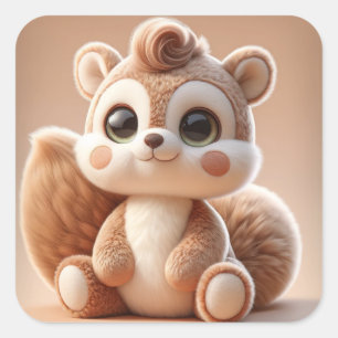 Sweet Squirrel Square Sticker