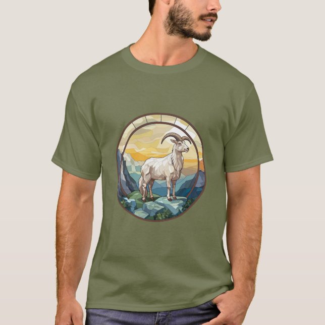 Sweet Stained Glass Big Horn Sheep T-Shirt (Front)