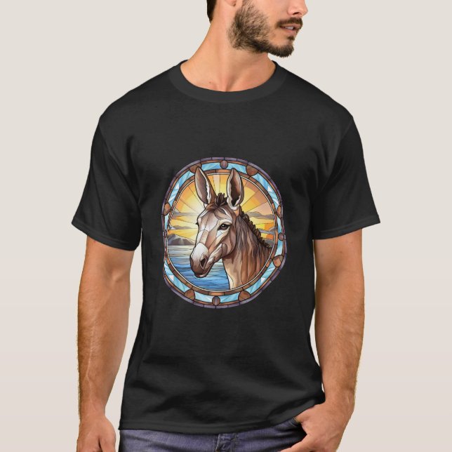 Sweet Stained Glass Donkey T-Shirt (Front)