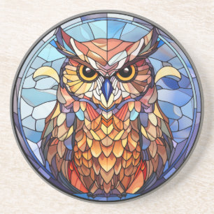 Sweet Stained Glass Owl Coaster