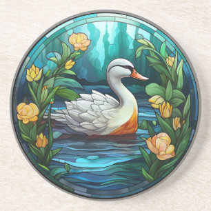 Sweet Stained Glass Wild Ducks Coaster