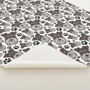 Sweet Standard Schnauzer Miniature Pet Puppy Dog Sherpa Blanket