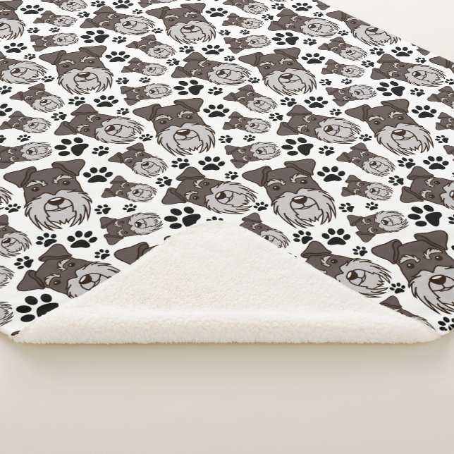 Sweet Standard Schnauzer Miniature Pet Puppy Dog Sherpa Blanket (3/4)