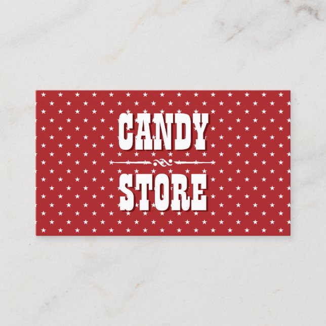 Sweet Star Patterns Candy Store Business Card (Front)