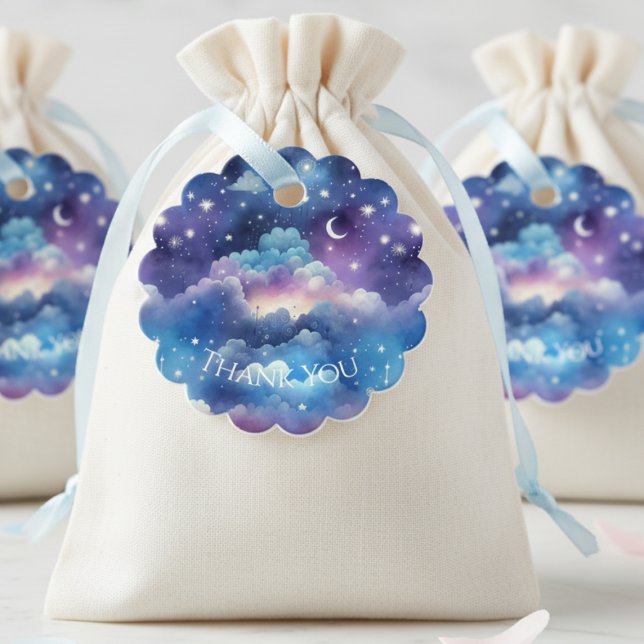 Sweet Starry Sky Baby Shower Thank You Tag (Starry Sky baby shower favor thank you tag)