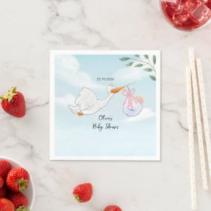 Sweet Stork Baby Shower Napkin