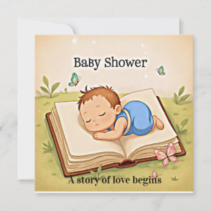 Sweet Story Baby Shower Invitation – Cozy Sleeping