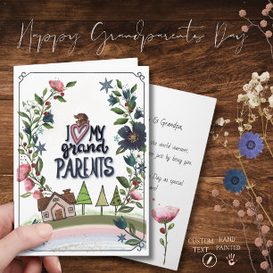 Sweet Storybook "I Love My Grandparents" Greeting Holiday Card