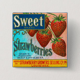 Sweet Strawberries 15 Cm Square Badge