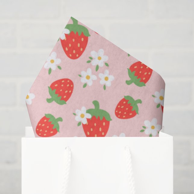 Sweet Strawberries & Daisies Tissue Paper (Gift Bag)