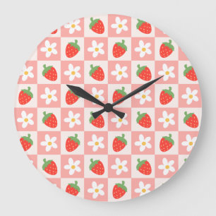 Sweet Strawberries & Flowers Clock