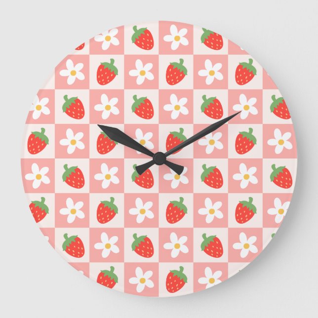 Sweet Strawberries & Flowers Clock (Front)