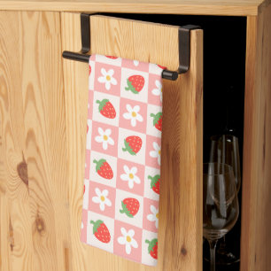 Sweet Strawberries & Flowers Kitchen Towel