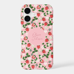 Sweet Strawberries Flowers Watercolor Floral