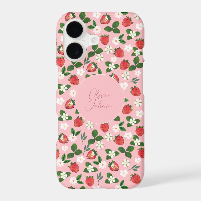 Sweet Strawberries Flowers Watercolor Floral (Back)