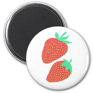 Sweet Strawberries Fruity Fun on white Magnet