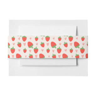 Sweet Strawberries & Hearts Invitation Belly Band