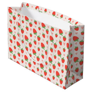 Sweet Strawberries & Hearts Large Gift Bag