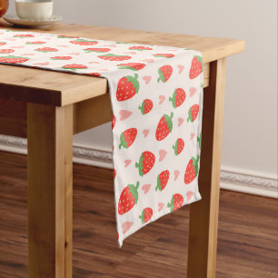 Sweet Strawberries & Hearts Table Runner
