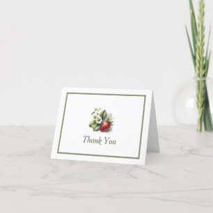 Sweet Strawberry and Flower, Thank You Card