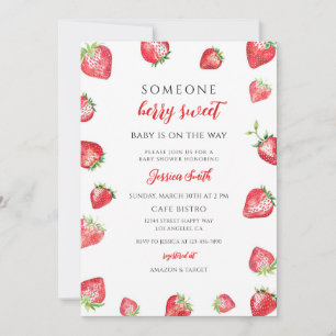 Sweet Strawberry Baby Shower Invitation
