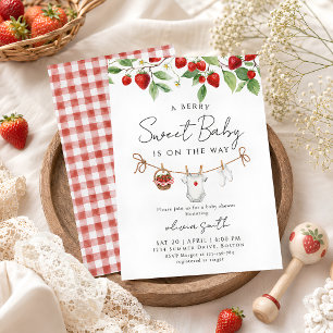 Sweet Strawberry Baby Shower  Invitation