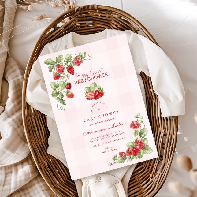 Sweet Strawberry Baby Shower  Invitation (Creator Uploaded)