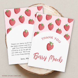 Sweet Strawberry Baby Shower Thank You Cards