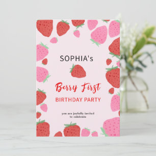 Sweet Strawberry Birthday Invitation