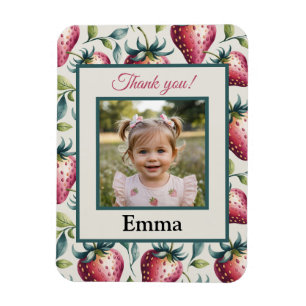 Sweet Strawberry Birthday Thank You Photo Magnet