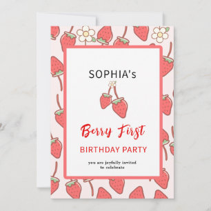 Sweet Strawberry & Blossom Invitation