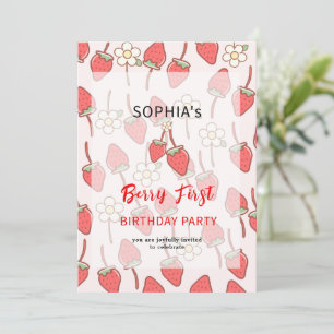 Sweet Strawberry & Blossom Invitation
