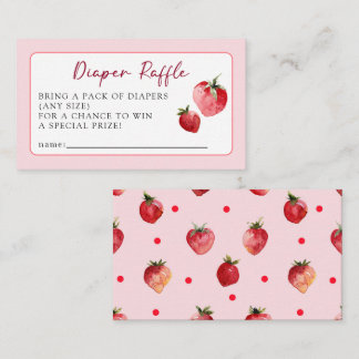 Sweet Strawberry Fruit Baby Shower Diaper Raffle Enclosure Card