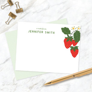 Sweet Strawberry Garden Personalised Notecard