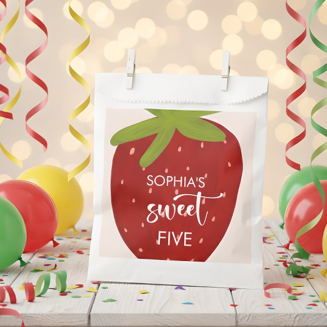 Sweet strawberry kids birthday favour bags (Creator Uploaded)